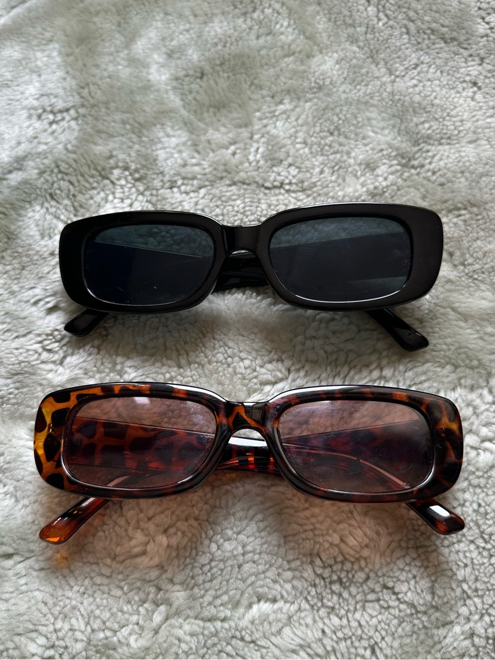 Classic Black and Tortoiseshell Rectangular Women’s Sunglasses - Sleek Duo